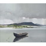 Cecil Maguire, RUA - CURRAGH AT BALLYCONNEELEY, CONNEMARA - Oil on Board - 10 x 12 inches - Signed