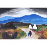 Markey Robinson - ON THE PATH HOME - Gouache on Board - 20 x 28 inches - Signed