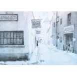 Frank McKelvey, RHA RUA - KELLY'S STORES, BELFAST - Coloured Print - 10 x 13 inches - Unsigned