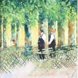 Graham Elliott - QUIET DAY, JARDIN DE LUXEMBOURG, PARIS - Oil on Board - 11 x 11 inches - Signed