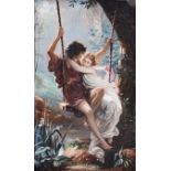 After Pierre Auguste Cot - LE PRINTEMPS - Oil on Board - 10.5 x 6.5 inches - Unsigned