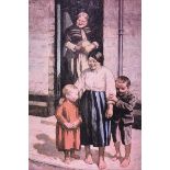 William Conor, RHA RUA - CHILDREN OF ULSTER - Coloured Print - 11 x 7.5 inches - Unsigned