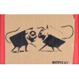 Banksy - CCTV SCORPIONS - Spray Paint on Cardboard - 8 x 10 inches - Unsigned