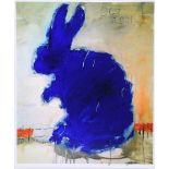 Basil Blackshaw, HRHA HRUA - BLUE HARE - Coloured Print - 14 x 12 inches - Signed