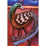 Graham Knuttel - THE PEACOCK - Coloured Print - 6 x 6 inches - Unsigned