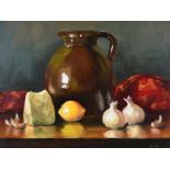 Lorraine Christie - STILL LIFE, BROWN JUG - Oil on Canvas - 14 x 18 inches - Signed