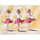 Lorna Millar - THREE DANCERS - Oil on Board - 12 x 16 inches - Signed