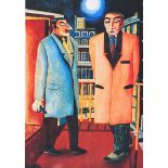 Graham Knuttel - THE DOORMEN - Coloured Print - 7.5 x 5 inches - Unsigned