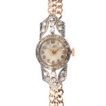 ANTIQUE 18CT GOLD DIAMOND LADY'S BRACELET WATCH