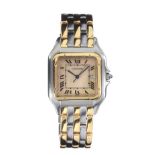 CARTIER PANTHERE STAINLESS STEEL AND 18CT GOLD WRIST WATCH