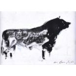 Con Campbell - BELGIAN BLUE - Acrylic on Board - 5.5 x 7.5 inches - Signed
