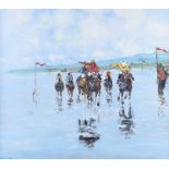 Desmond Murrie - THE WINNER LAYTOWN RACES - Oil on Board - 26 x 28 inches - Signed