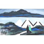 Markey Robinson - WOMEN FOLK - Gouache on Board - 13 x 21 inches - Signed