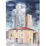 Louis Reed, RUA - THE TOWERS - Watercolour Drawing - 18 x 25 inches - Signed