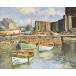 Maurice Canning Wilks, ARHA RUA - CARRICKFERGUS HARBOUR - Coloured Print - 13 x 16 inches - Unsigned