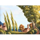 George Callaghan - WINDY DAY - Oil & Acrylic on Canvas - 7 x 10 inches - Signed