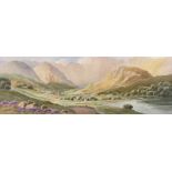 George W. Morrison - DUNLEWEY, DONEGAL - Watercolour Drawing - 7 x 21 inches - Signed