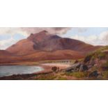 Alexander Williams, RHA - ROUNDSTONE, CONNEMARA - Oil on Board - 13 x 25 inches - Signed