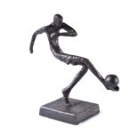 Irish School - THE FOOTBALLER - Metal Sculpture - 6.5 x 6.5 inches - Signed