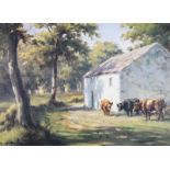 Charles McAuley - THE OLD BARN - Coloured Print - 6 x 8 inches - Unsigned