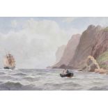 Joseph William Carey, RUA - THE GOBBINS, ENTRANCE TO BELFAST LOUGH - Watercolour Drawing - 10 x 14.5
