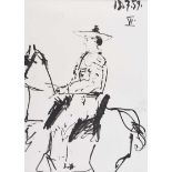Pablo Picasso - TOREADOR - Black & White Lithograph - 14 x 10 inches - Unsigned