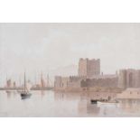 Joseph William Carey, RUA - CARRICKFERGUS CASTLE - Watercolour Drawing - 10 x 14 inches - Signed