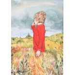 Cormac Cullinan - EATING FROCHANS ON CARRANE HILL BOG - Watercolour Drawing - 8 x 6 inches - Signed