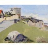 R. O'Reilly - JOYCE TOWER, SANDYCOVE - Oil on Board - 16 x 20 inches - Signed