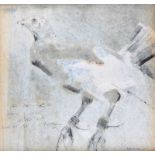 Basil Blackshaw, HRHA HRUA - FIGHTING COCK II - Monoprint on Paper - 14 x 14 inches - Signed