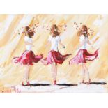 Lorna Millar - THREE DANCERS - Oil on Board - 12 x 16 inches - Signed