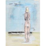 Daniel O'Neill - STANDING NUDE IN A LANDSCAPE - Watercolour Drawing - 12 x 9 inches - Signed