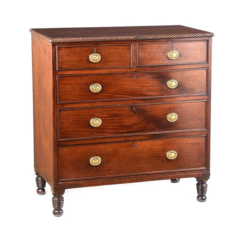 REGENCY MAHOGANY CHEST OF DRAWERS