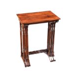 ANTIQUE ROSEWOOD NEST OF THREE TABLES