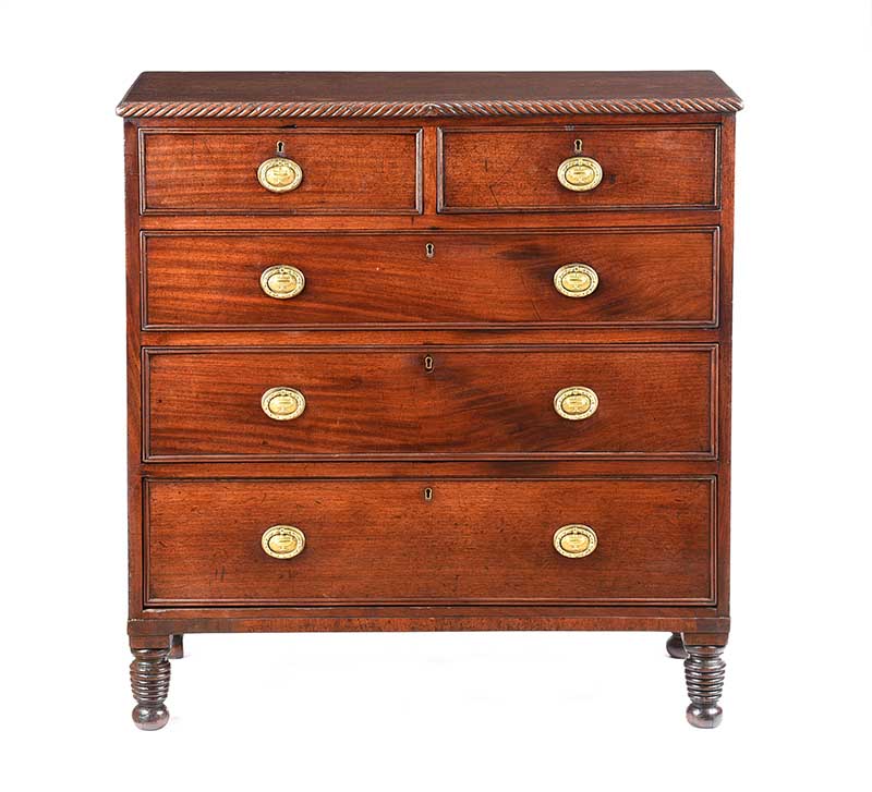 REGENCY MAHOGANY CHEST OF DRAWERS - Image 6 of 6