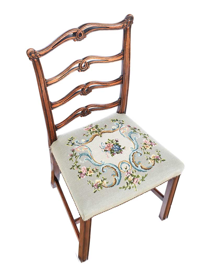 FINE SET OF EIGHT NINETEENTH CENTURY LADDER BACK DINING CHAIRS - Image 6 of 11