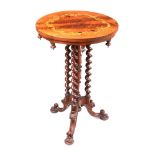 VICTORIAN INLAID MAHOGANY LAMP TABLE