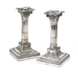 SILVER CORINTHIAN CANDLESTICKS