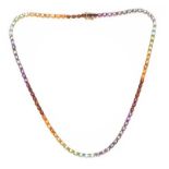 9CT GOLD MULTI-GEM NECKLACE