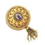 VICTORIAN 14CT GOLD MOURNING BROOCH