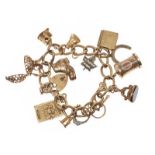 9CT GOLD CHARM BRACELET