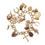 9CT GOLD CHARM BRACELET