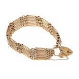 9CT GOLD SEVEN BAR GATE BRACELET