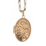 9CT GOLD LOCKET AND CHAIN