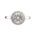 18CT WHITE GOLD DIAMOND HALO RING