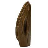 European School, late 20th century- Untitled organic abstract form; carved stone sculpture, signed