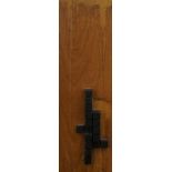 Modernist School, mid-late 20th century- Untitled vertical abstract form; parcel ebonised wooden