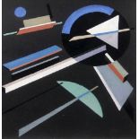 Italian School, late 20th century- Untitled geometric abstract composition; gouache on paper, a