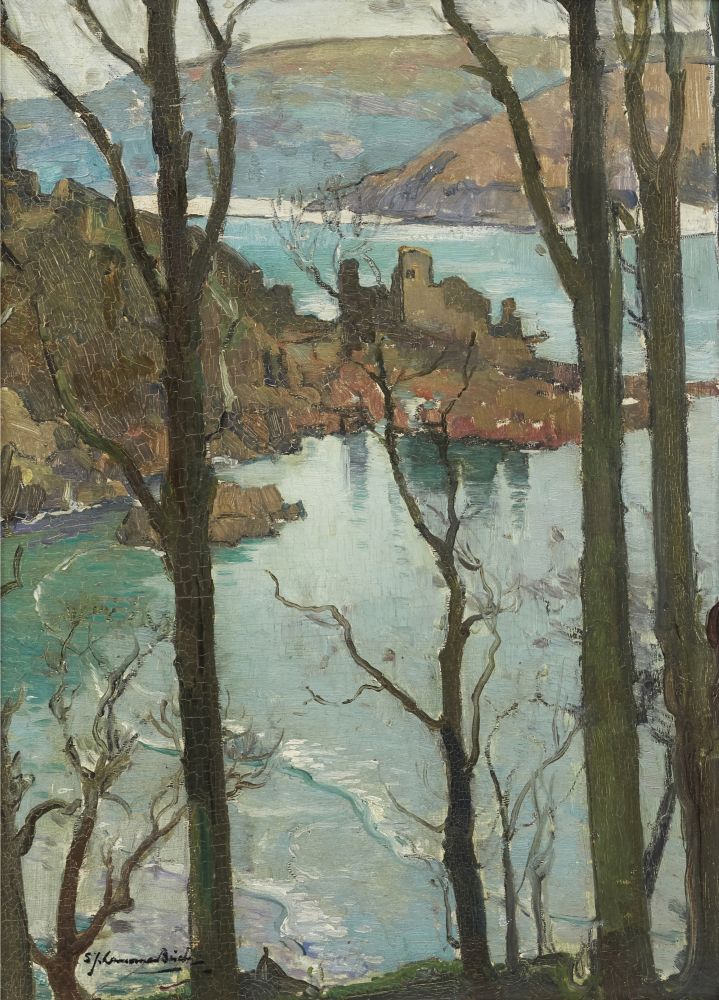 Samuel Lamorna Birch RA RWS, British 1869-1955; Study for St Charles's Castle, The Estuary,