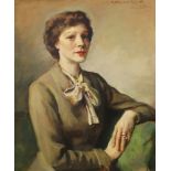 Sir Oswald Hornby Joseph Birley RA, British 1880-1952- Portrait of Doreen Leigh Pemberton, seated